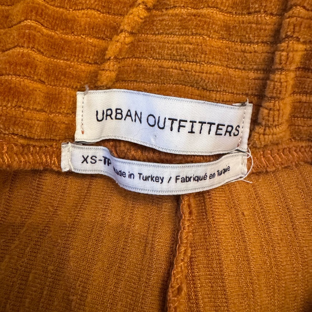 Urban Outfitters Velour Corduroy Ribbed Rust colored Bell bottom Pants Slacks XS - Picture 3 of 9